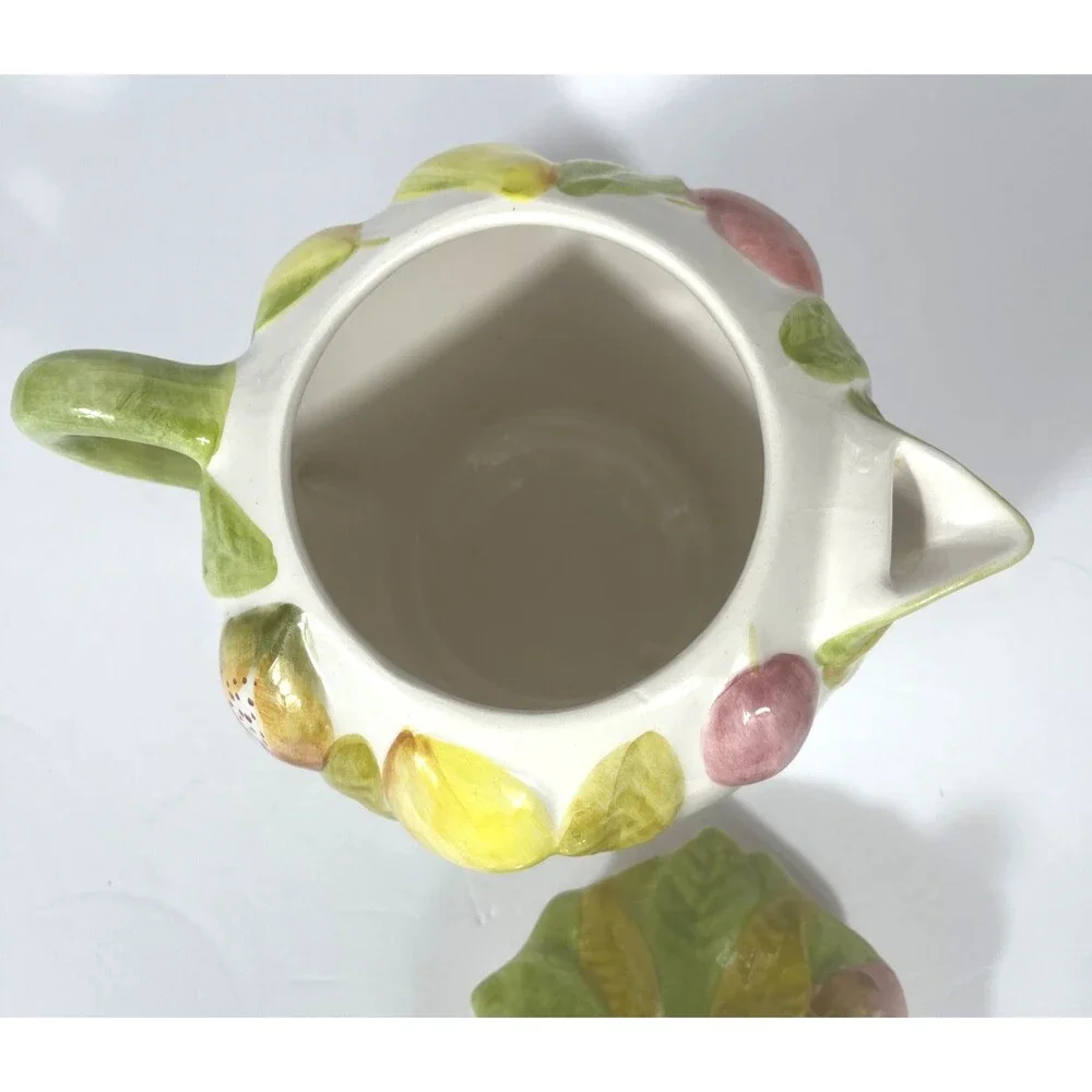 Andrea by Sadek Jay Willfred Fruit Teapot  9 in Made in Portugal Ceramic Vintage